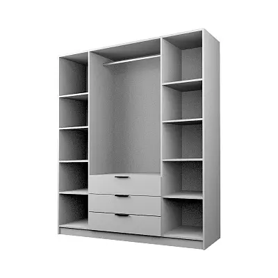 картинка Шкаф ЭКОН распашной 4-х дверный с 3-мя ящиками с 2-мя зеркалами от магазина КУПИ КУПЕ